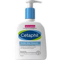 Cetaphil Gentle Skin Cleanser 473ml with blue pump, white bottle, and green-blue label.