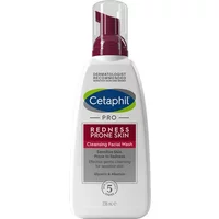 Cetaphil Pro Redness Prone Skin Facial Wash 236ml with white pump bottle and maroon label accents.