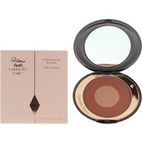 Charlotte Tilbury Cheek To Chic Blusher 8g, Pillow Talk Intense, with two-tone brown shades in round compact with mirror.