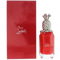 Red Christian Louboutin Loubifunk Eau De Parfum 90ml with silver pineapple-shaped cap and matching red box.