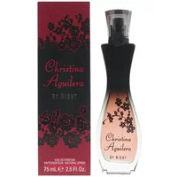 Christina Aguilera By Night Eau De Parfum 75ml, black and pink bottle with floral design, matching box.