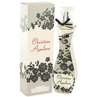 Christina Aguilera Eau De Parfum 15ml with floral lace design, clear cap, and black bow, next to matching box.