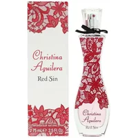 Christina Aguilera Red Sin Eau De Parfum 75ml bottle with red lace design and matching box.