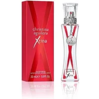 Red and clear bottle of Christina Aguilera Xtina Eau De Parfum 30ml with matching red box and silver charm.