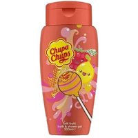 Chupa Chups Bath & Shower Gel Tutt Frutti 300ML, red bottle with fruit graphics and lollipop design.