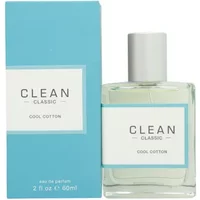 CLEAN Cool Cotton Eau De Parfum 60ml in a clear square bottle with a white cap and blue-accented label.