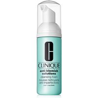 Clinique Anti-Blemish Solutions Cleansing Foam, 125ml, light blue bottle with white pump dispenser.