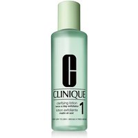 Clinique Clarifying Lotion 1, 400ml, light green bottle with black text and a pale green cap.