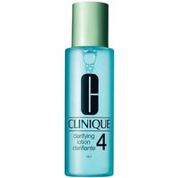 Clinique Clarifying Lotion Skin Type 4, 200ML, blue bottle with green cap and bold black text.