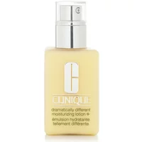 Clinique Dramatically Different Moisturising Lotion+ 125ml, yellow bottle with silver pump and Clinique logo.