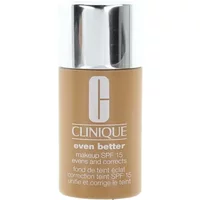 Clinique Even Better Makeup SPF 15 in Cashew, beige bottle with silver cap and Clinique logo.