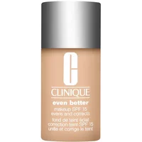 Clinique Even Better Makeup SPF 15 in Cream Chamois, beige bottle with white cap and Clinique logo.