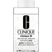 Clear Clinique iD Hydrating Jelly Face Gel, 115ML bottle with black logo and text, transparent gel inside.
