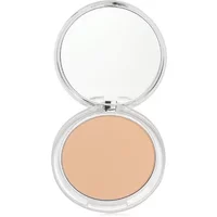 Clinique Stay-Matte Sheer Pressed Powder in Stay Beige, round compact with mirror, light beige shade.