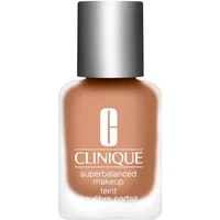 Clinique Superbalanced Makeup Sand in a glass bottle with silver cap and white logo.