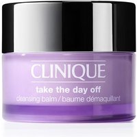 Clinique Take The Day Off Cleansing Balm 30ml in a purple jar with a black lid and white text.