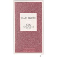 Pink glittery box of Coach Dreams Eau de Parfum Spray 90ml with Coach logo and white label.