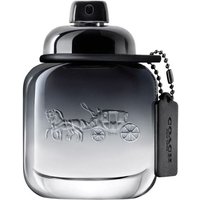 Coach For Men Eau de Toilette 40ml, sleek black-to-clear gradient bottle with embossed horse and carriage logo.