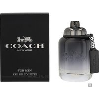 Coach For Men Eau de Toilette Spray 60ml, sleek black-to-clear gradient bottle with silver cap and Coach tag.