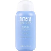 Coco & Eve Boost Therapy Volumising Conditioner in a light blue 280ml bottle with a white cap.