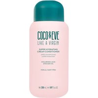 Pink Coco & Eve Like a Virgin conditioner bottle with green cap, 280ml, labeled "Super Hydrating Cream Conditioner."