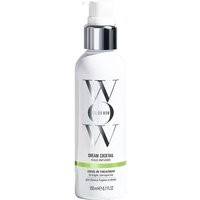 White Color Wow Dream Cocktail bottle with silver pump, black and green text, kale-infused leave-in treatment, 200ml.