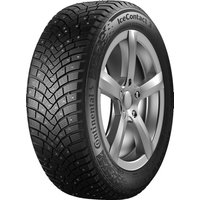 Studded Continental IceContact 3 tire, 195/65 R15 95T XL, with deep treads and black sidewall branding.