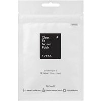 COSRX Clear Fit Master Patch in white packaging with black label, contains 18 skin patches for acne treatment.