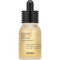 COSRX Propolis Light Ampoule 30ml in clear glass bottle with black dropper cap and minimalist label design.