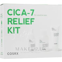 COSRX Pure Fit Trial Kit with white packaging, green text, includes bottles and tubes for sensitive skin care.