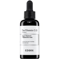 Cosrx The Vitamin C 23 Serum in a black dropper bottle with white label and text detailing ingredients.