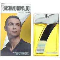 Cristiano Ronaldo Cr7 Discover Eau De Toilette 50ml, yellow liquid, silver cap, bold "7" design on bottle.