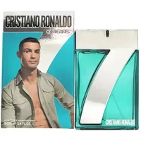 Cristiano Ronaldo CR7 Origins Eau De Toilette 100ml, turquoise bottle with silver cap and bold "7" design.
