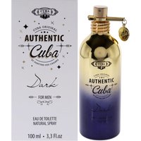 Gold and blue ombre Cuba Authentic Dark Eau de Toilette 100ml spray bottle with a small charm.