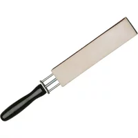 Herold razor strop with black handle, tension screw, and beige leather strap.
