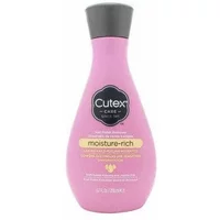 Pink Cutex Moisture-Rich Nail Polish Remover bottle, 200ml, with black cap and label detailing.