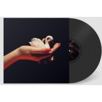 "Black vinyl record 'Cygnus' by Vinyl Castle, cover art of a hand holding a small white swan against a dark background"