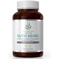 Brown bottle of Cytoplan Children's Nutri Bears Gummies with white label and green text, 90 count.