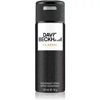 David Beckham Classic Body Spray 150ml, black can with textured pattern and white label.