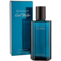 Davidoff Cool Water Aftershave 75ml splash in a sleek blue bottle with matching box.