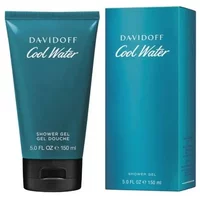 Blue Davidoff Cool Water Man shower gel tube with matching box, white text, 150ml size.