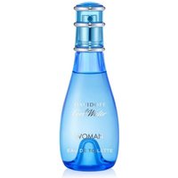 Blue Davidoff Cool Water Woman Eau De Toilette Spray, 30ml, with a sleek, curved bottle and silver cap rings.