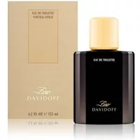Davidoff Zino Eau De Toilette 125ml, black bottle with beige cap, beige box in background.