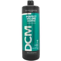 DCM Perfect Volume Shampoo 1000ml bottle, teal label, black cap, bold white text.