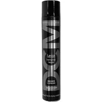 Black DCM Ultra XXStrong Hairspray 750ml can with bold silver lettering and black cap