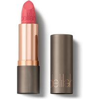 Rose gold and bronze delilah lipstick in shade Siren, with a sleek metallic case and embossed logo.