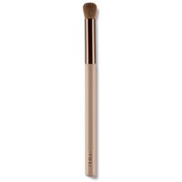 Delilah vegan concealer brush with beige handle, rose gold ferrule, and soft brown bristles.