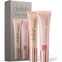Delilah Prime & Blush Duo with pink tubes, rose gold caps, and matching packaging box.