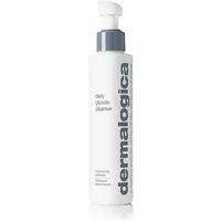 White Dermalogica Daily Glycolic Cleanser bottle with gray pump and bold gray logo text.