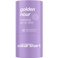 Purple Dermalogica SPF 30 stick with white text, cylindrical shape, and clear start branding.